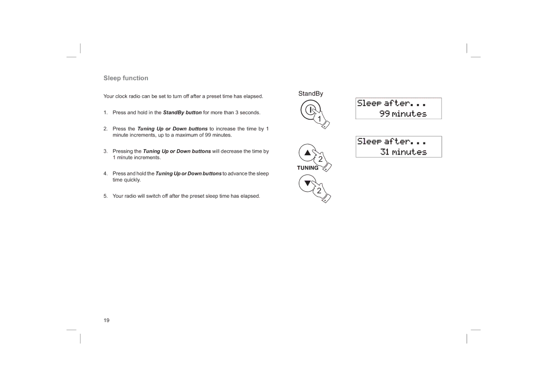 Roberts Radio RD-22 manual Sleep function 