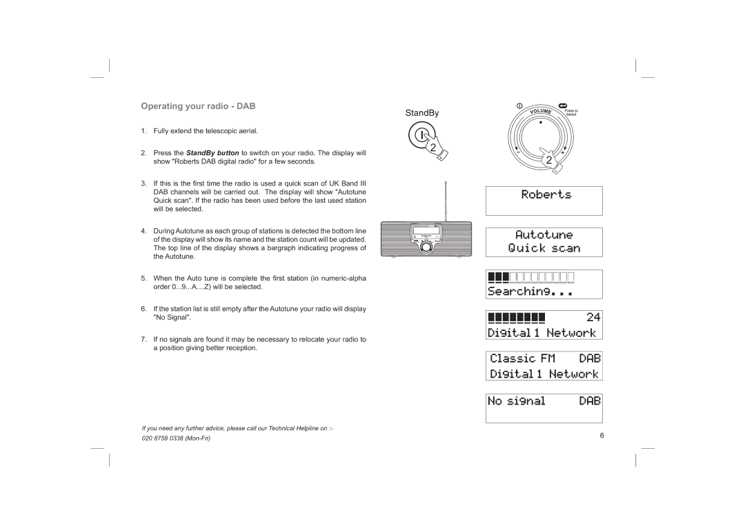 Roberts Radio RD-22 manual Operating your radio DAB 