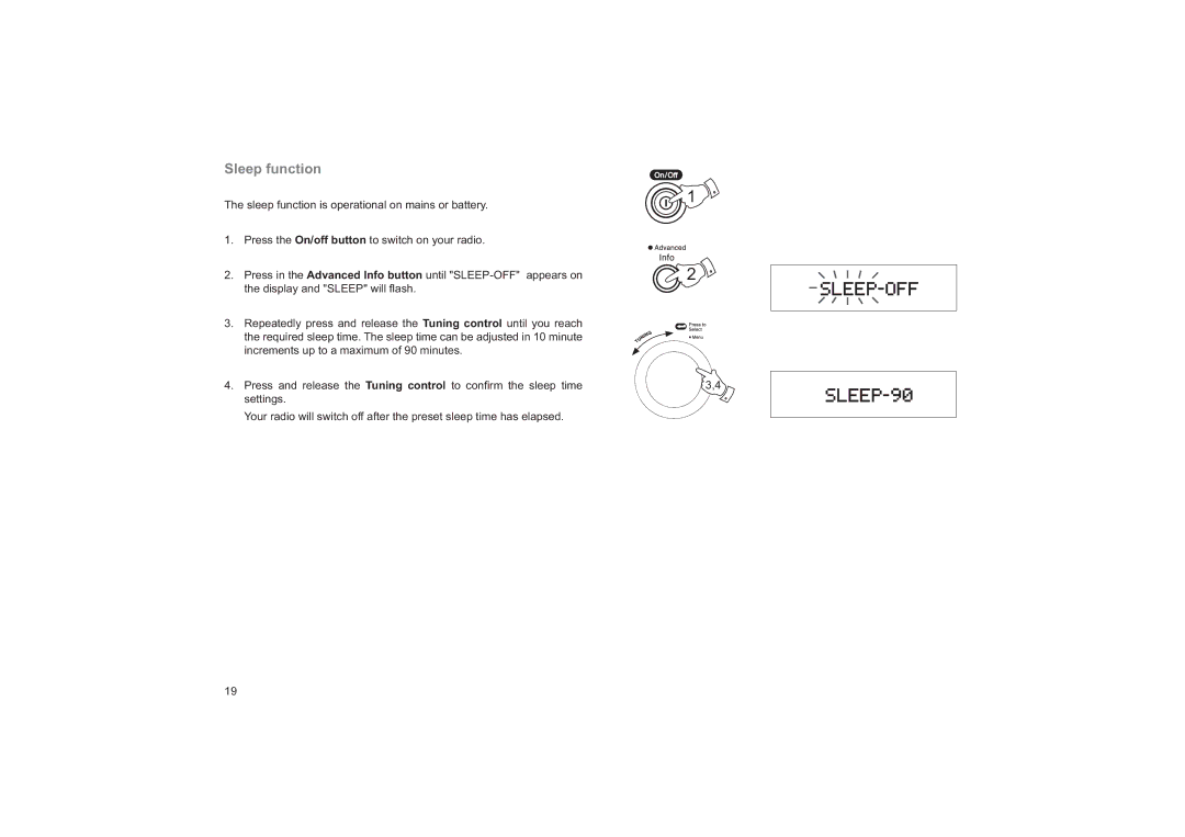 Roberts Radio RD-25 manual Sleep function 