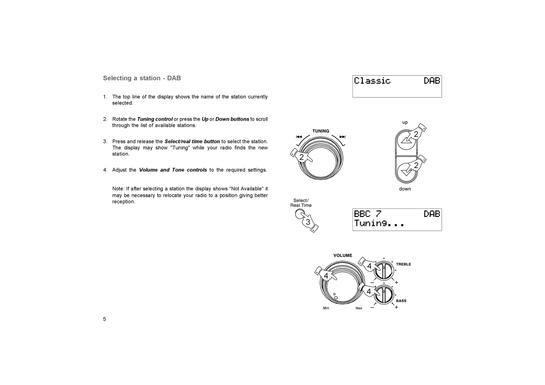 Roberts Radio RD-27 manual Selecting a station DAB 