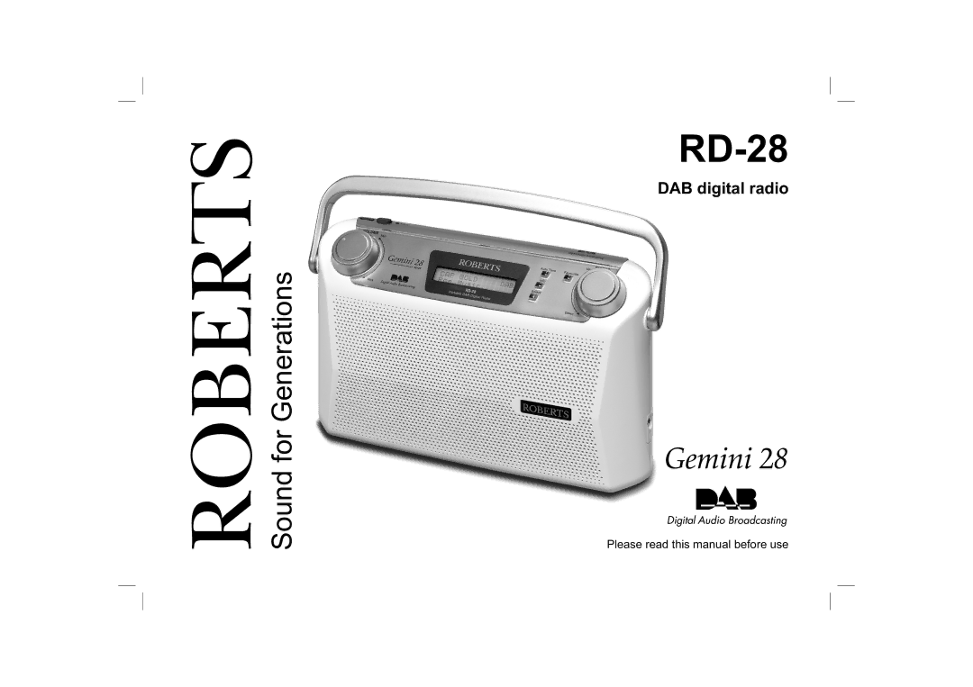 Roberts Radio RD-28 manual Roberts 