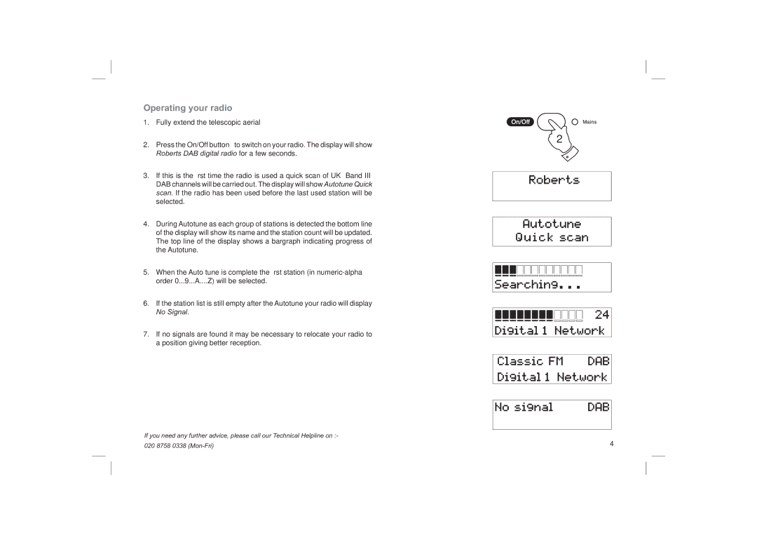 Roberts Radio RD-28 manual Operating your radio 