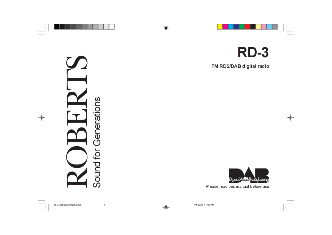 Roberts Radio RD-3 manual 