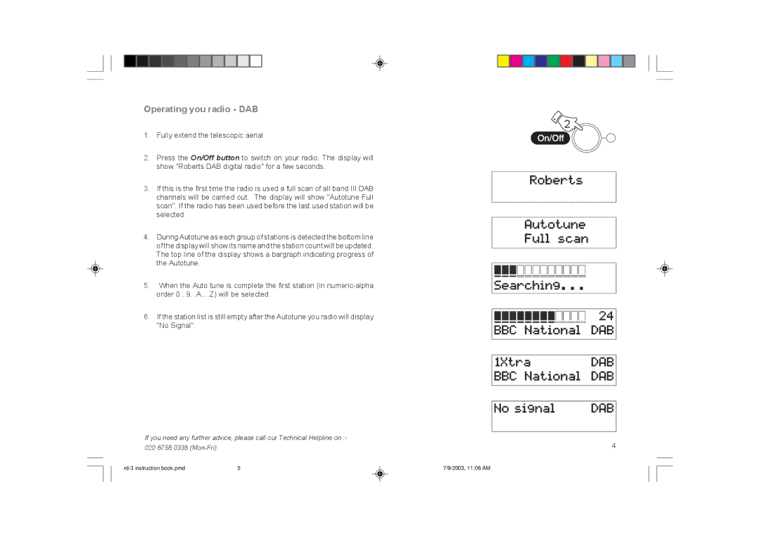 Roberts Radio RD-3 manual Operating you radio DAB 