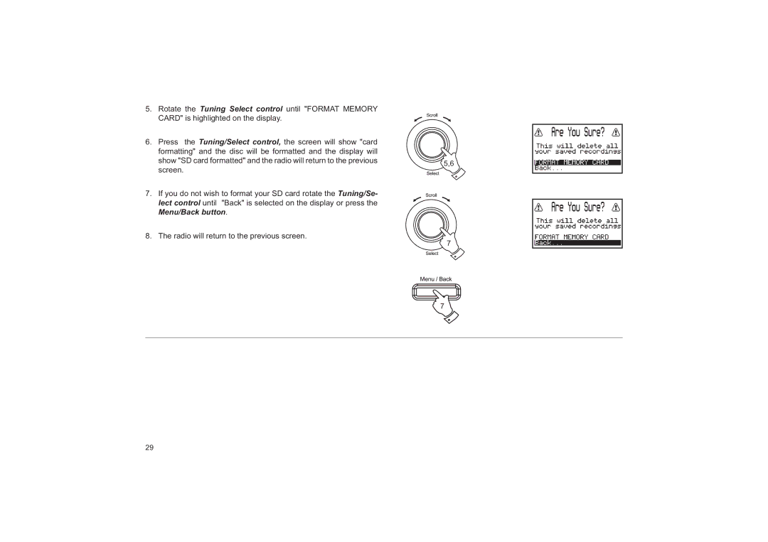 Roberts Radio RD-41 manual Radio will return to the previous screen 