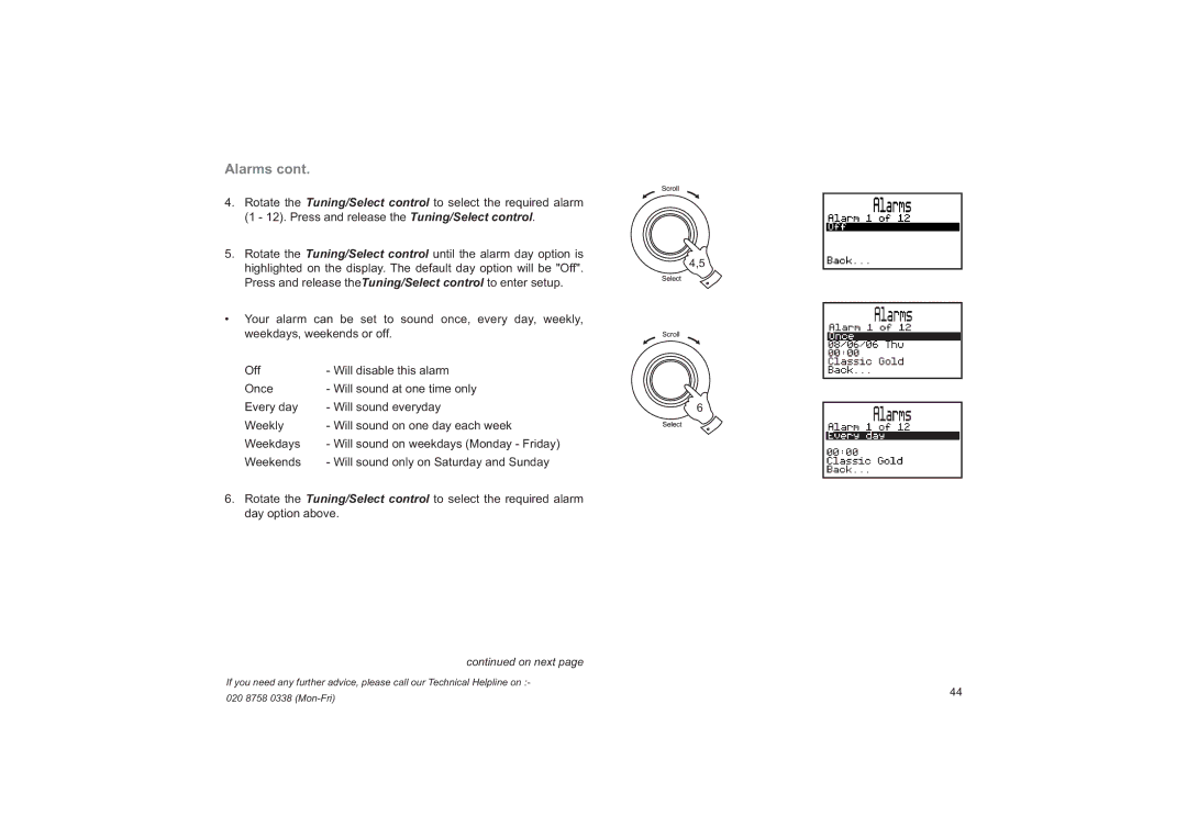 Roberts Radio RD-41 manual Alarms 