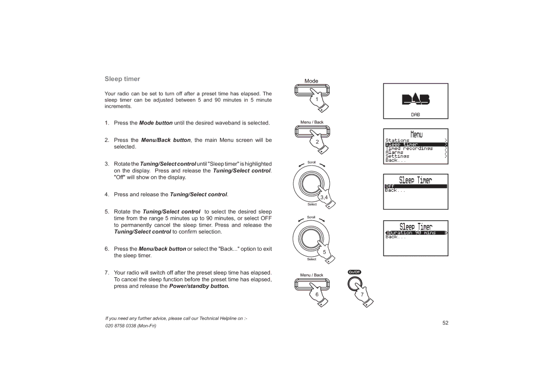 Roberts Radio RD-41 manual Sleep timer 