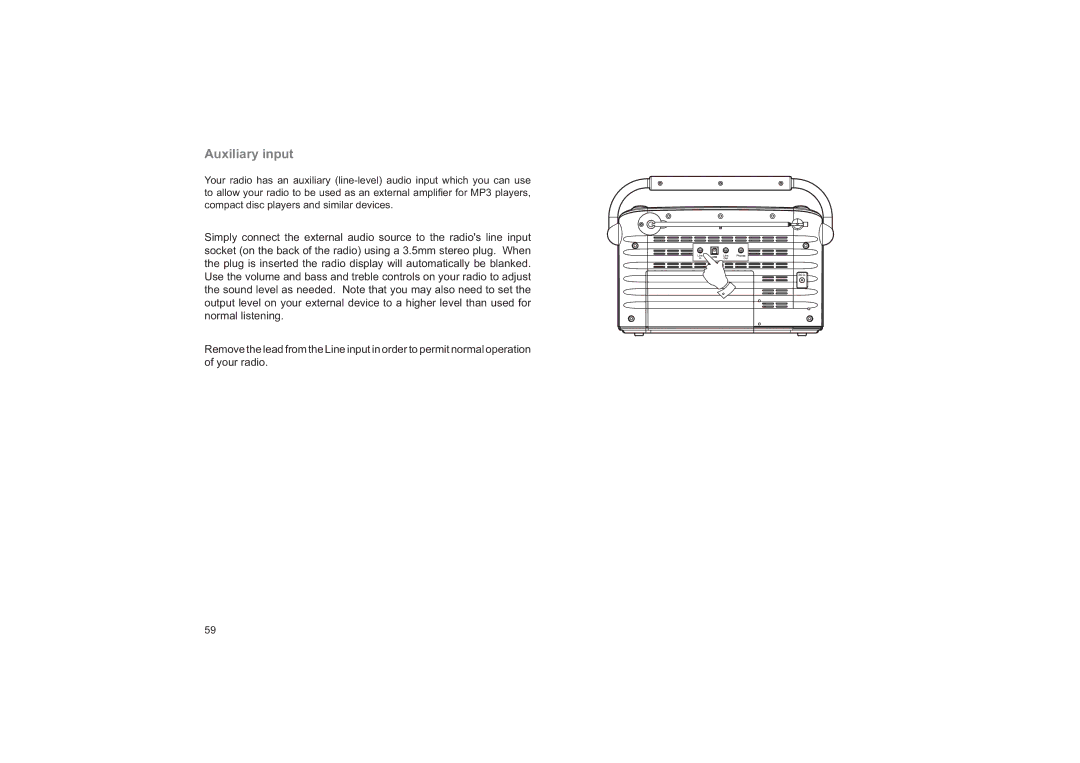 Roberts Radio RD-41 manual Auxiliary input 