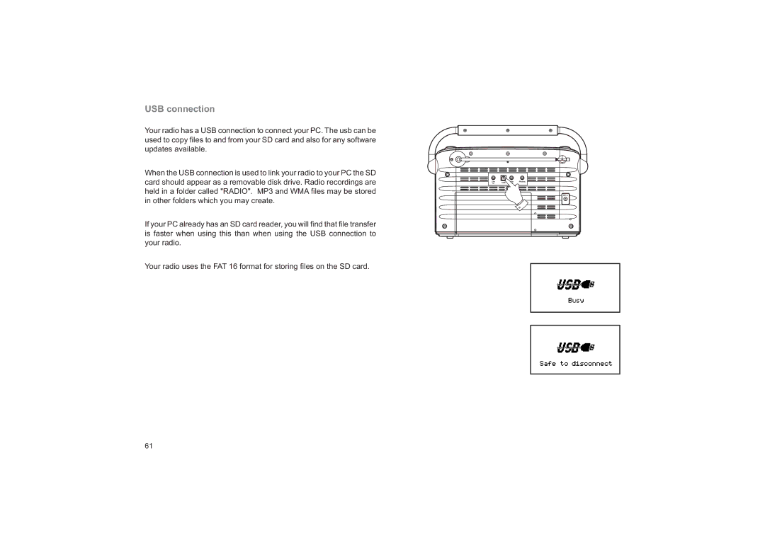 Roberts Radio RD-41 manual USB connection 