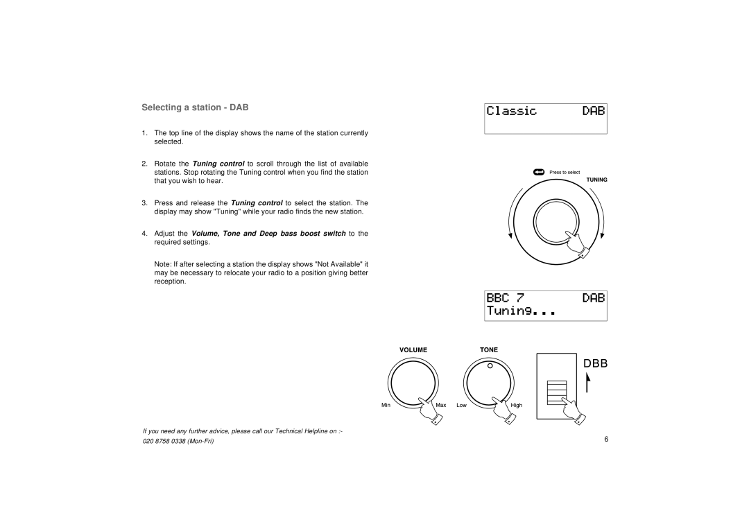 Roberts Radio RD-5 manual Selecting a station DAB 