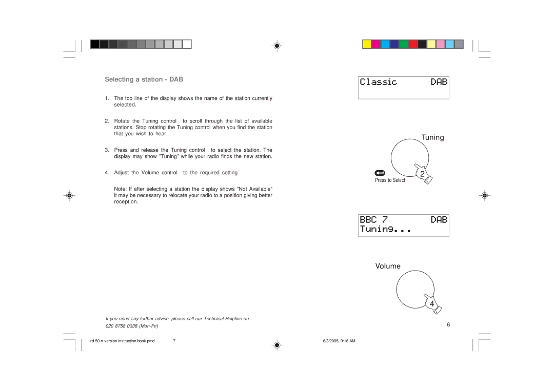 Roberts Radio RD-50 manual Selecting a station DAB 