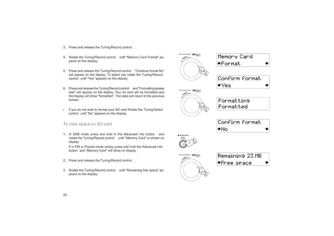 Roberts Radio RD-55 manual To view space on SD card 