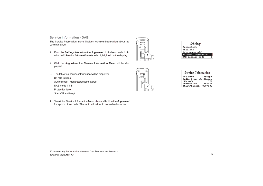 Roberts Radio RD14 manual Service information DAB 