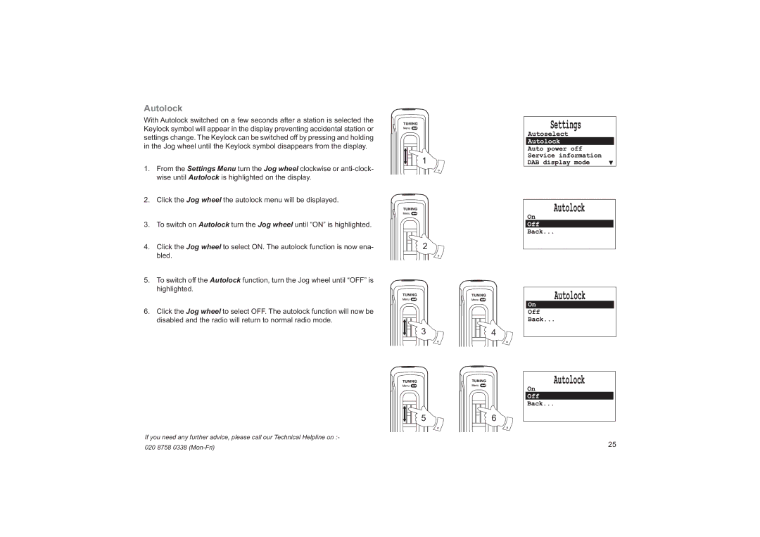 Roberts Radio RD14 manual Autolock 