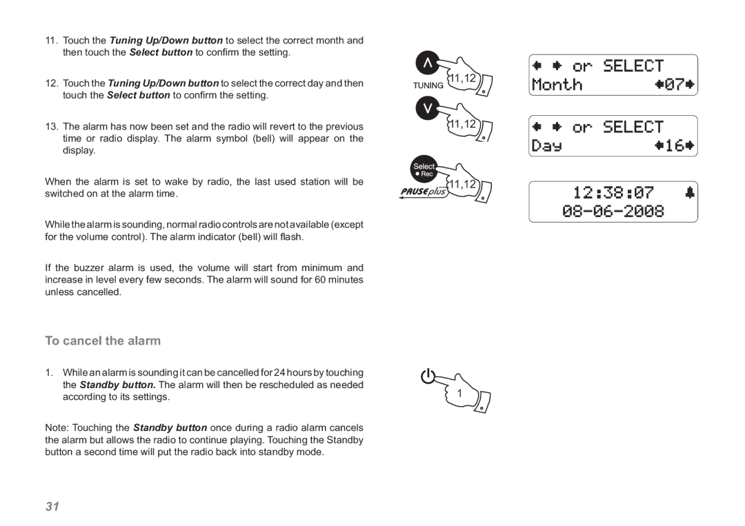 Roberts Radio RDK-2 manual To cancel the alarm 