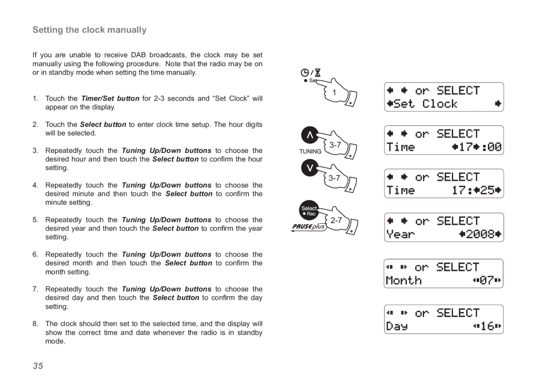 Roberts Radio RDK-2 Setting the clock manually 