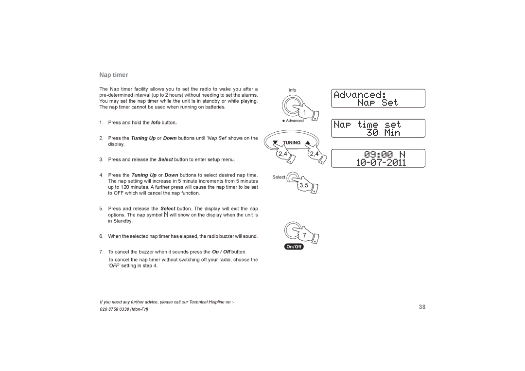 Roberts Radio RecordR manual Nap timer 