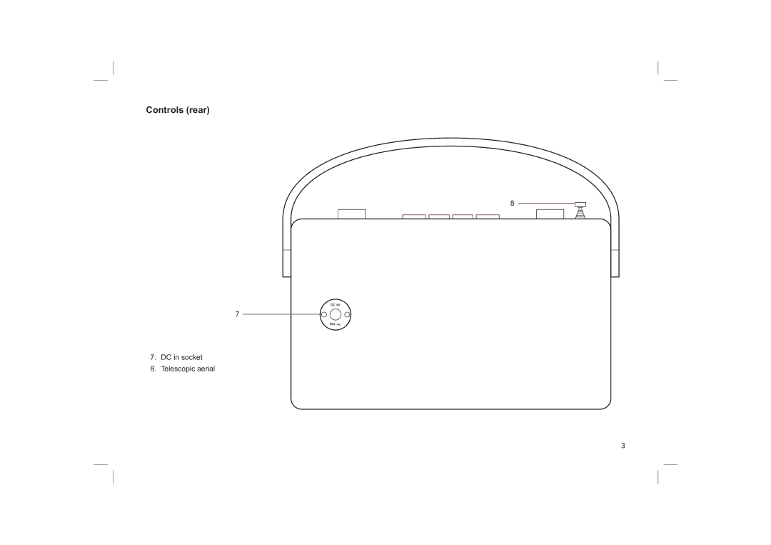 Roberts Radio Revwal manual Controls rear 