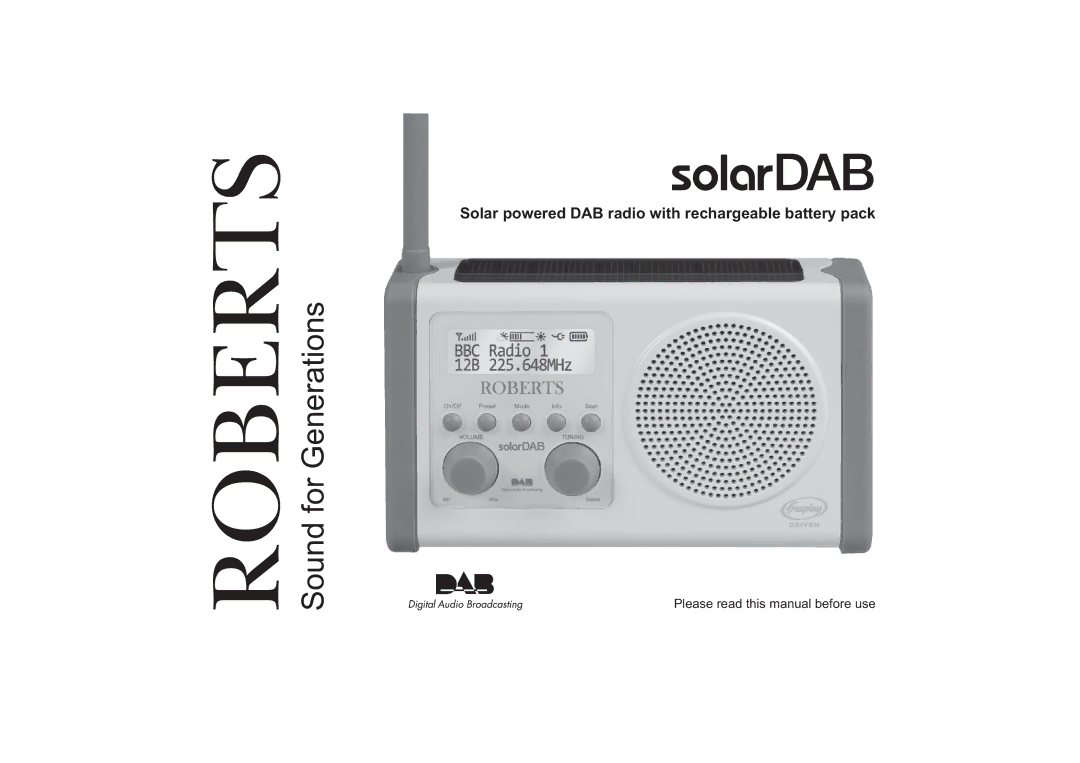 Roberts Radio Solar Powered DAB Radio manual Roberts 