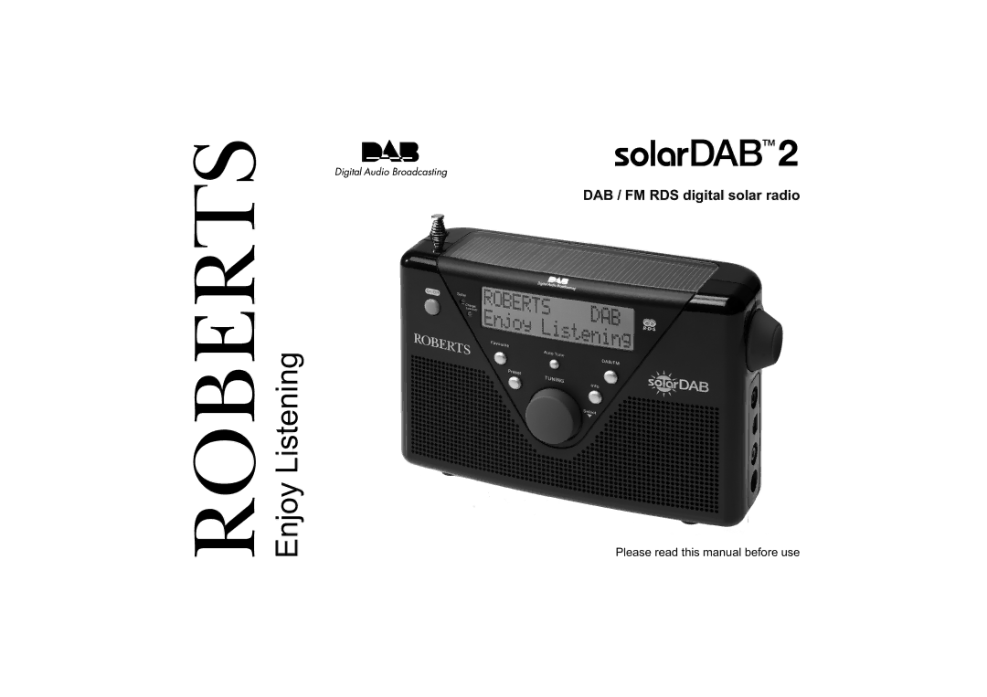 Roberts Radio solarDAB 2 manual Enjoy Listening 