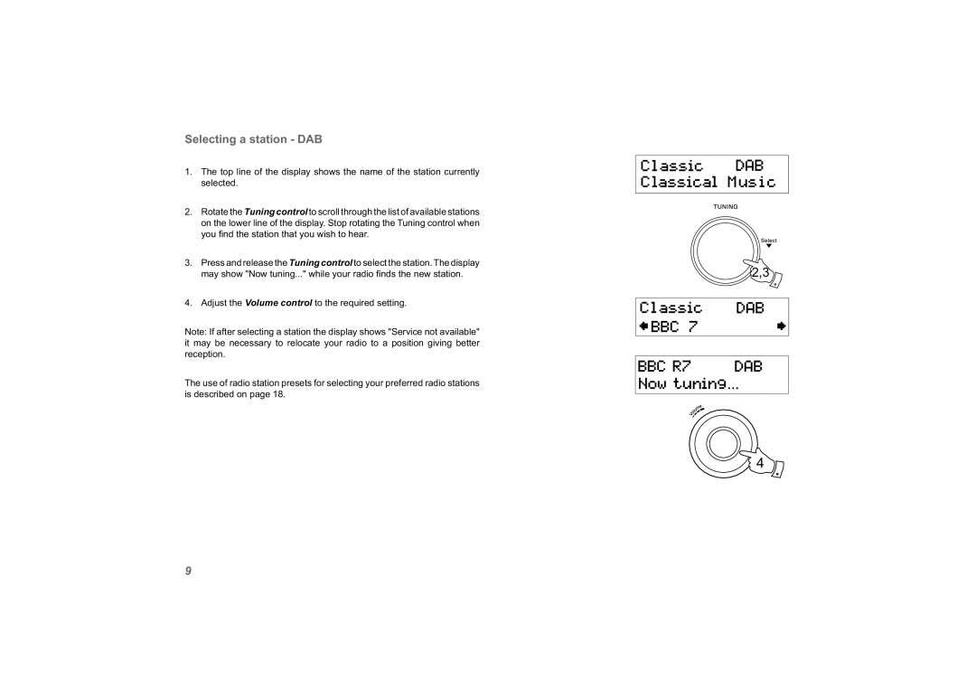 Roberts Radio solarDAB 2 manual Selecting a station DAB 