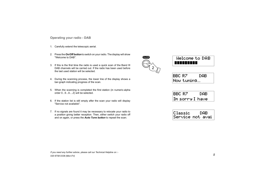 Roberts Radio solarDAB 2 manual Operating your radio DAB 