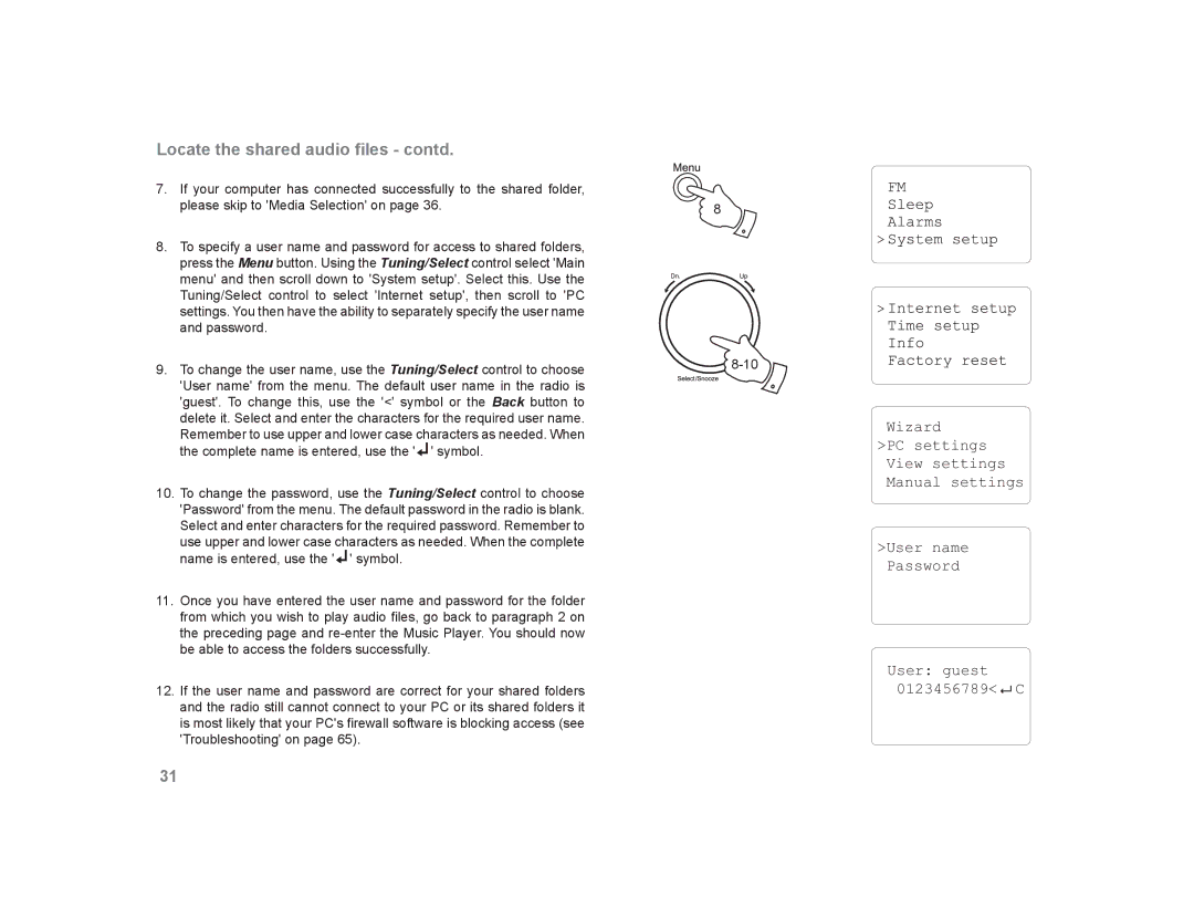 Roberts Radio WM-202 manual Locate the shared audio ﬁles contd 