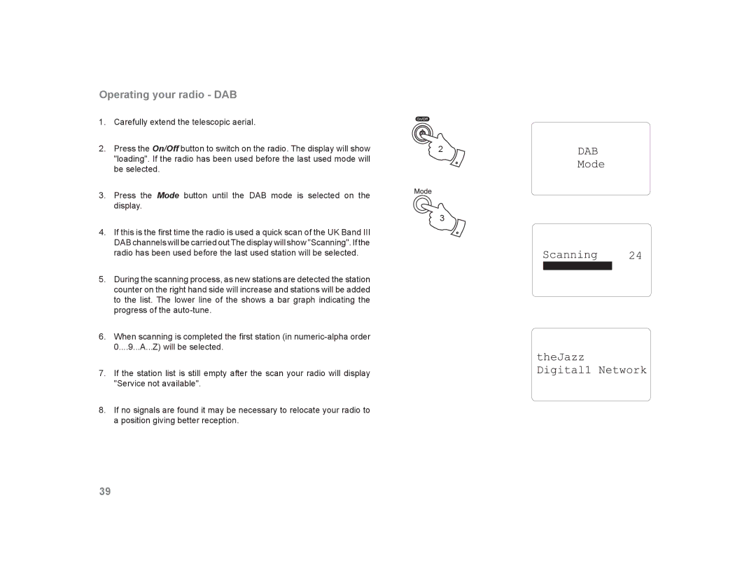 Roberts Radio WM-202 manual Operating your radio DAB 