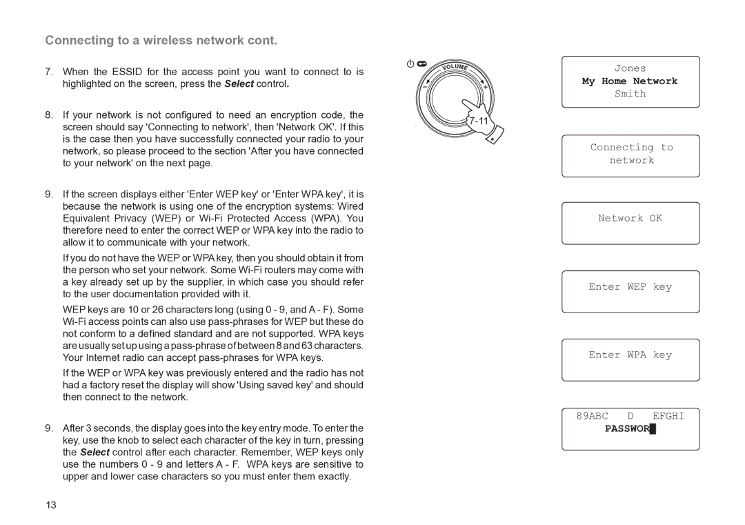 Roberts Radio WM201 manual Enter, Key 