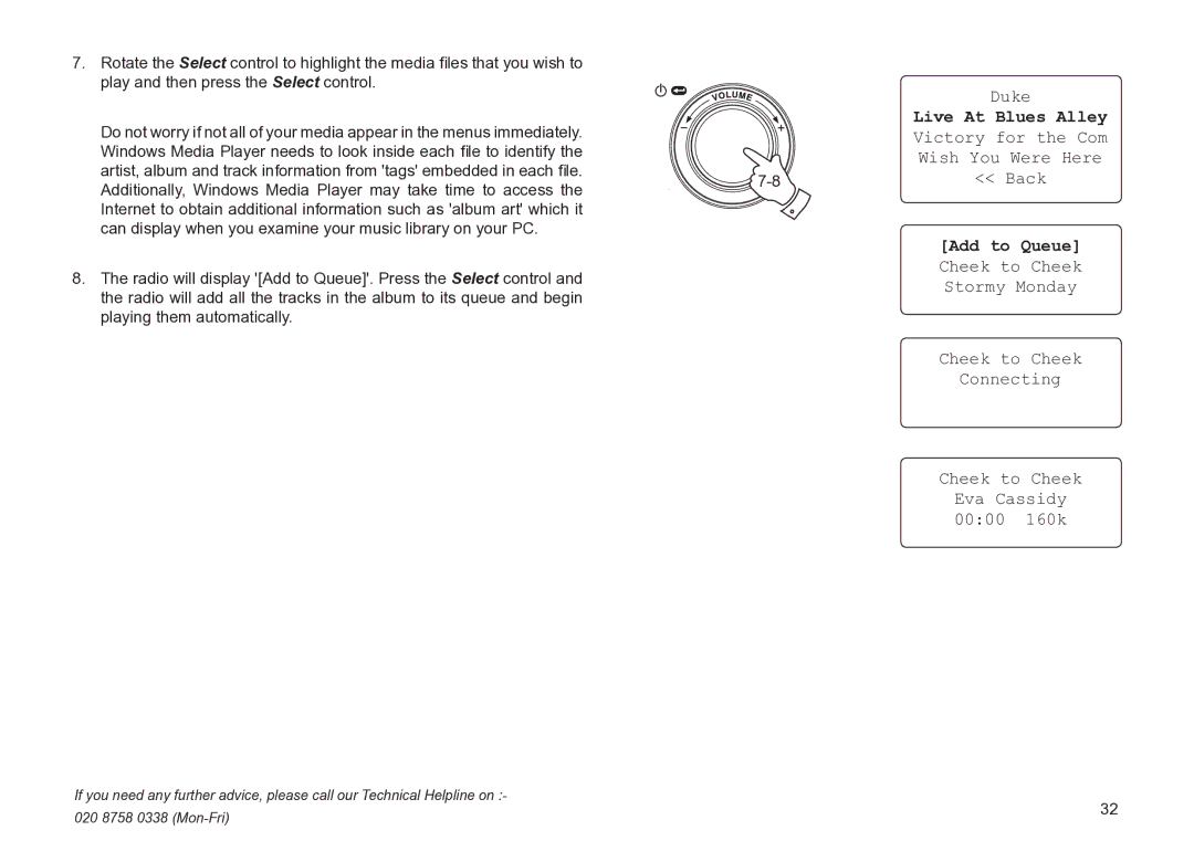 Roberts Radio WM201 manual Additionally, Windows Media Player may take time to access 