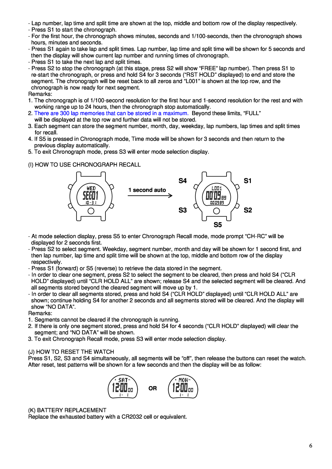 Robic SC-577 operating instructions S4S1, S3S2 S5, second auto 