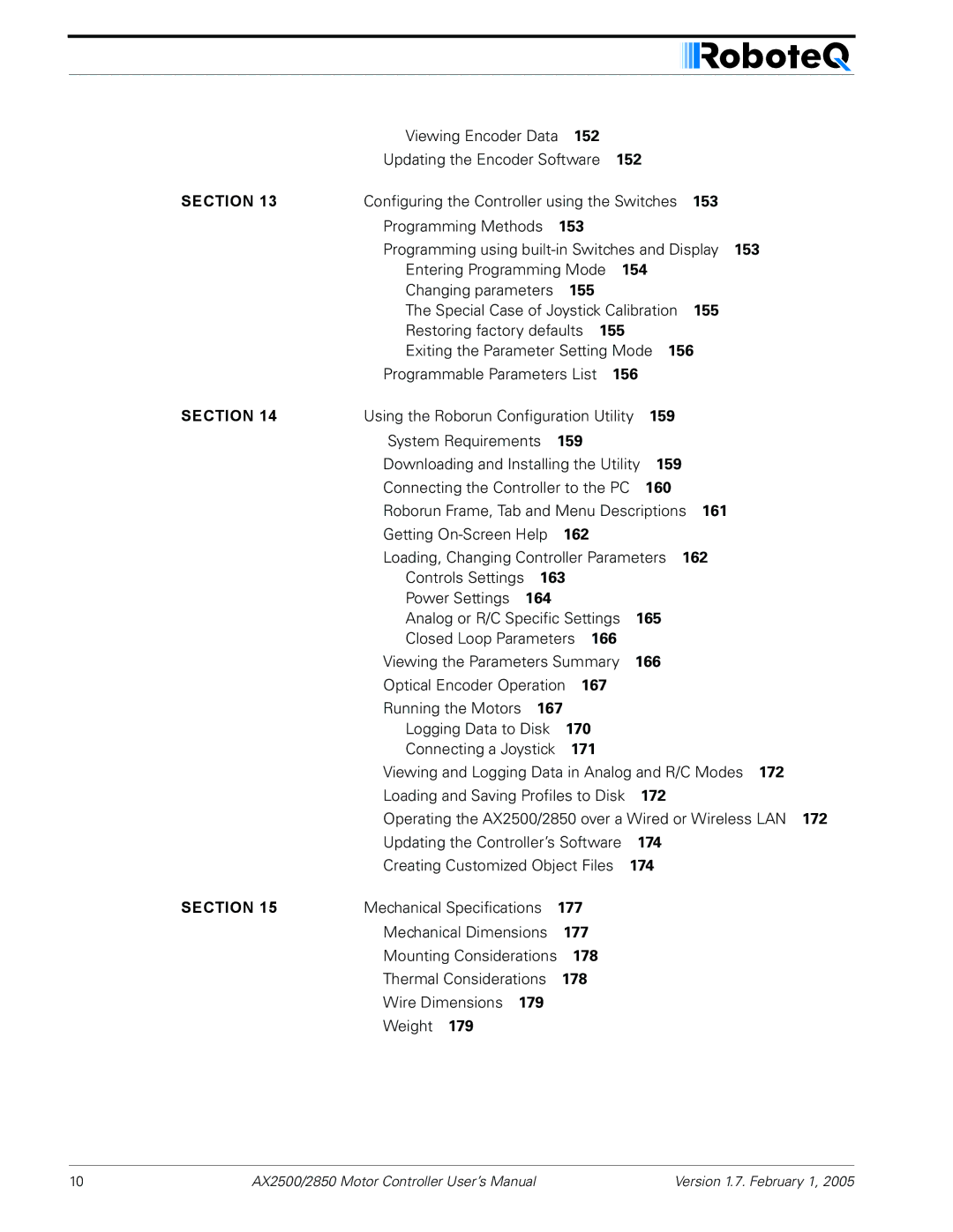 RoboteQ AX2550/2850 user manual 152 