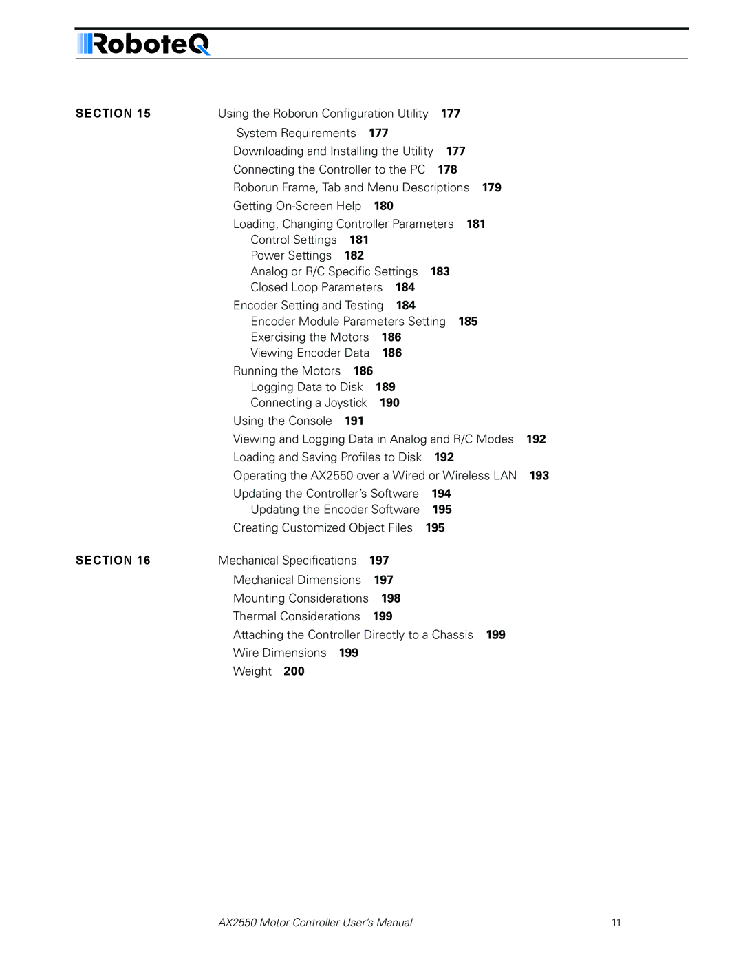 RoboteQ AX2850 user manual 177 