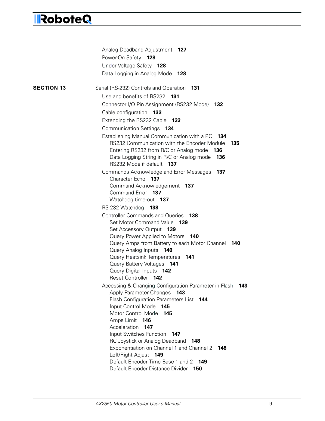 RoboteQ AX2850 user manual 127 