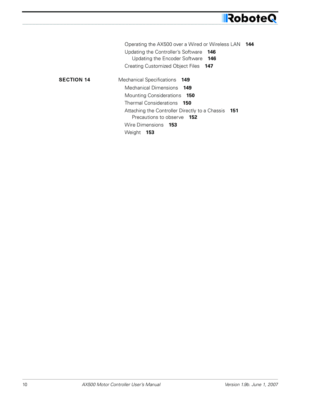 RoboteQ manual Operating the AX500 over a Wired or Wireless LAN 