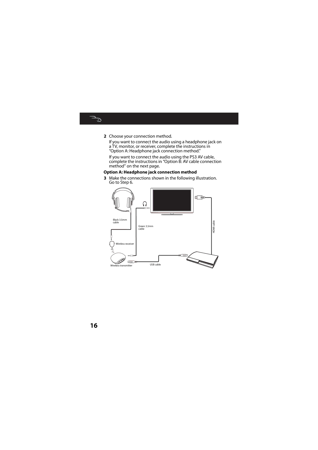 RocketFish RF-GUV1202 manual Option a Headphone jack connection method 