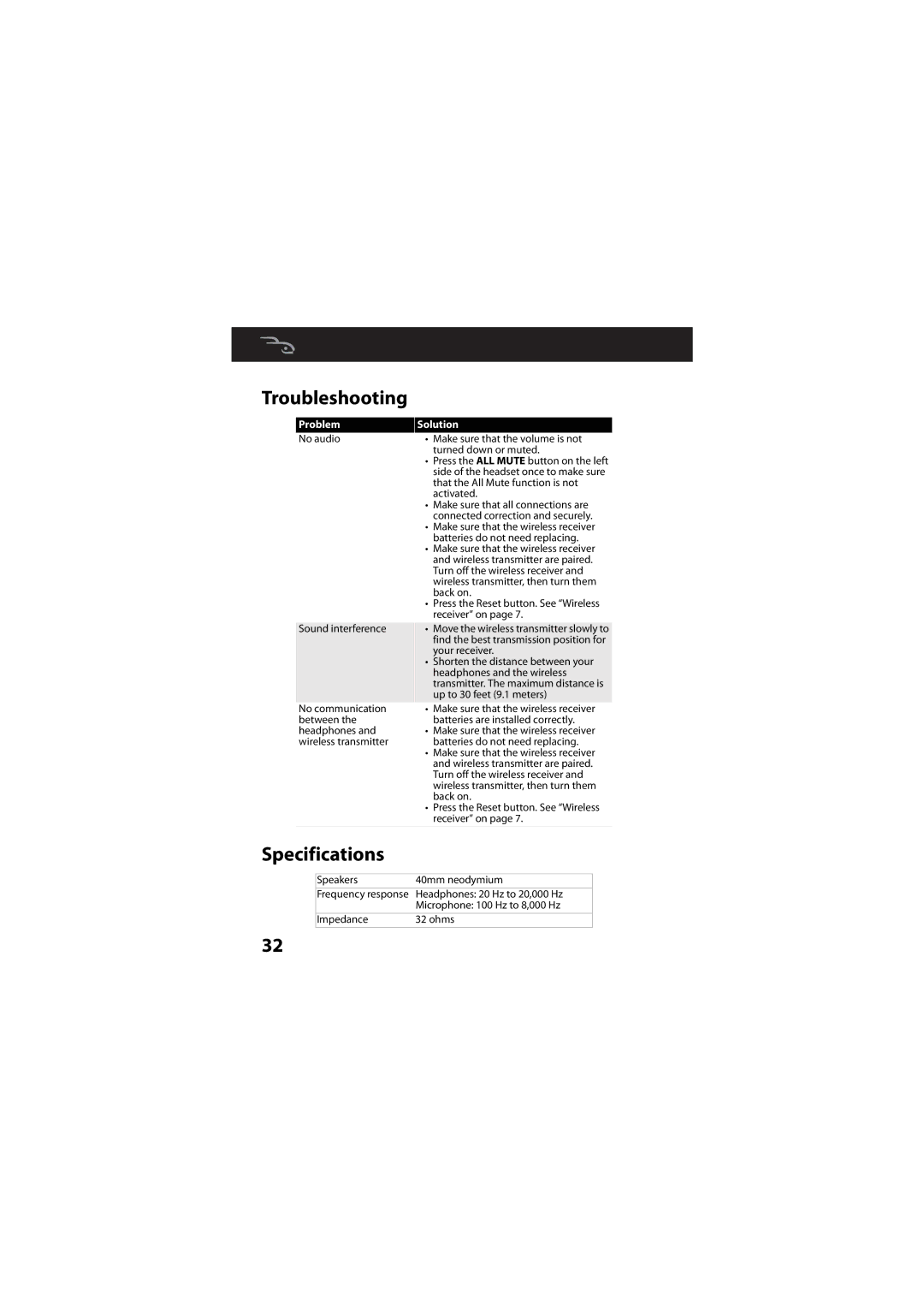 RocketFish RF-GUV1202 manual Specifications, Troubleshooting 