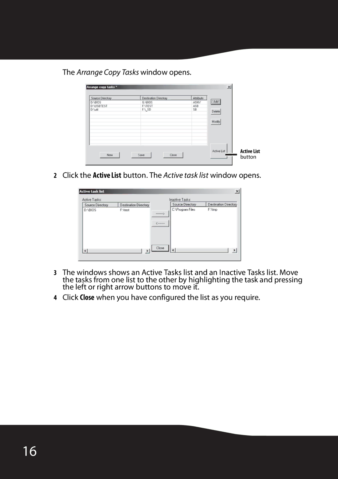 RocketFish RF-HD35 manual Arrange Copy Tasks window opens 