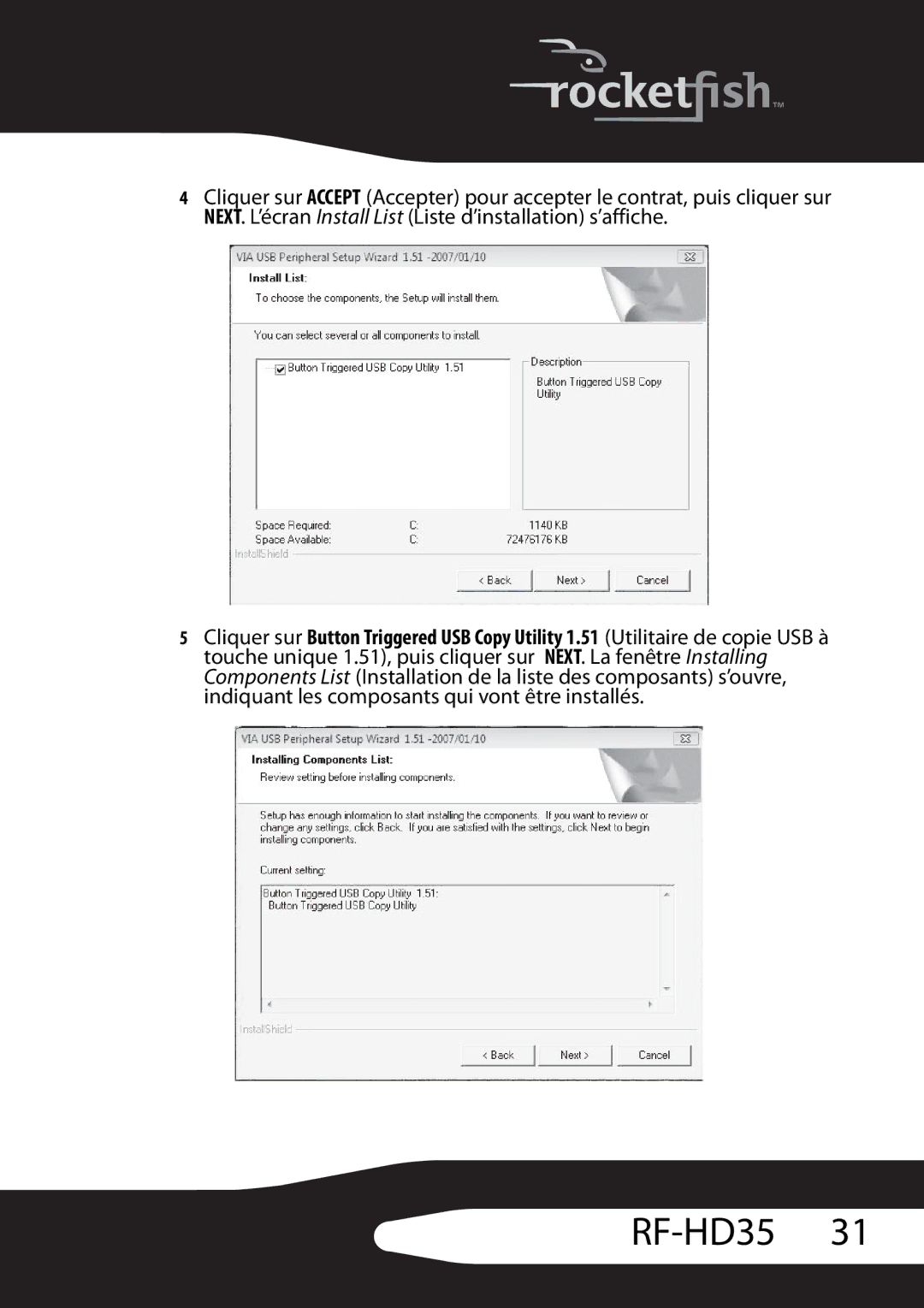 RocketFish RF-HD35 manual 