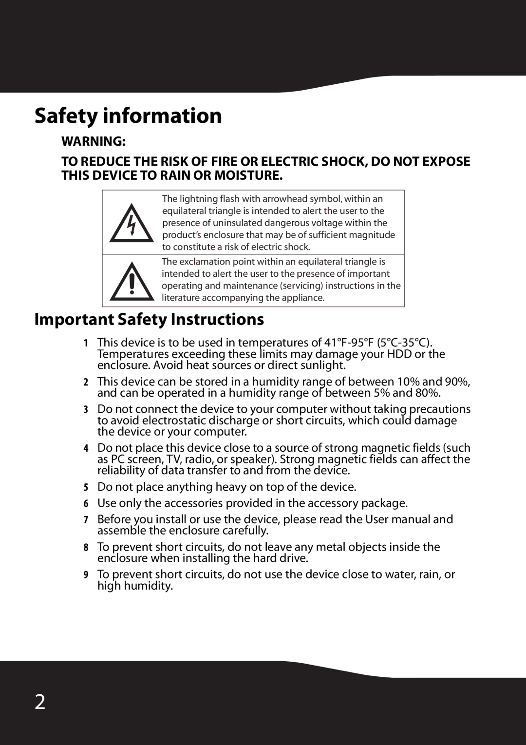 RocketFish RF-HD35 manual Safety information, Important Safety Instructions 