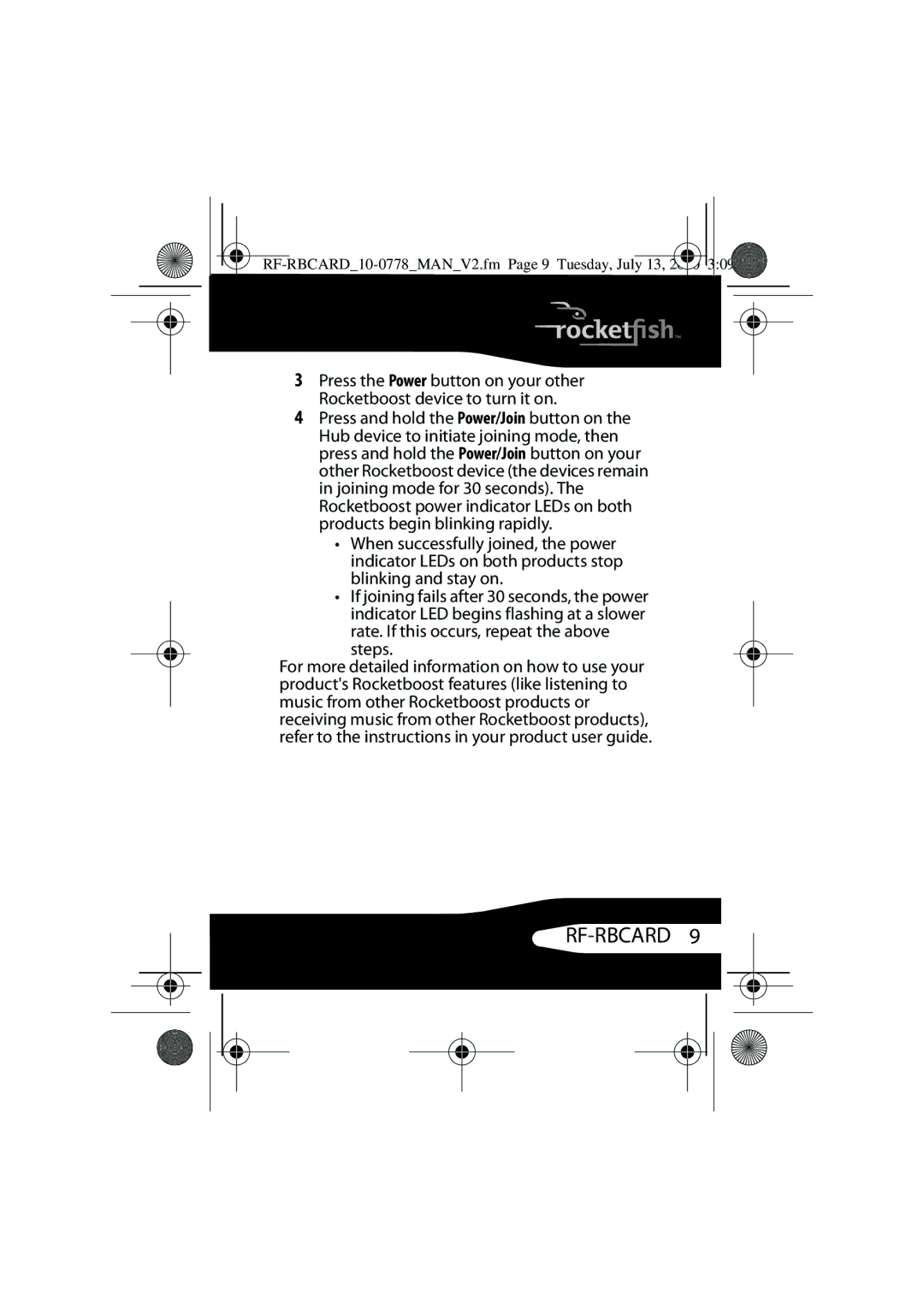 RocketFish RF-RBCARD manual Rate. If this occurs, repeat the above steps 