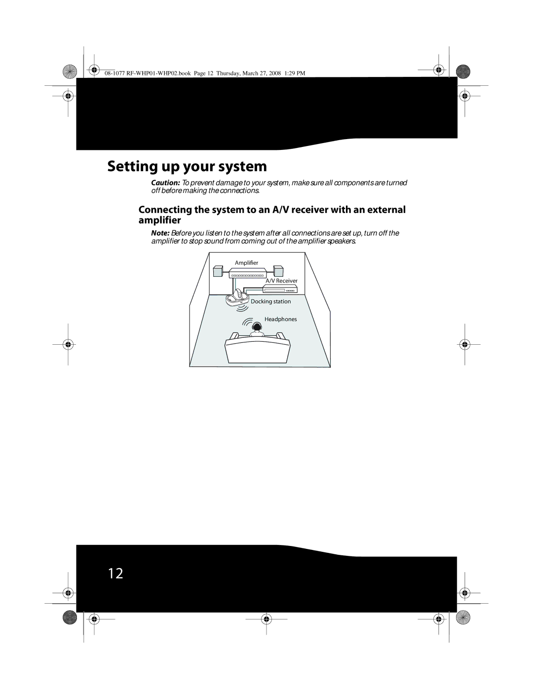 RocketFish RF-WHP01, RF-WHP02 manual Setting up your system 