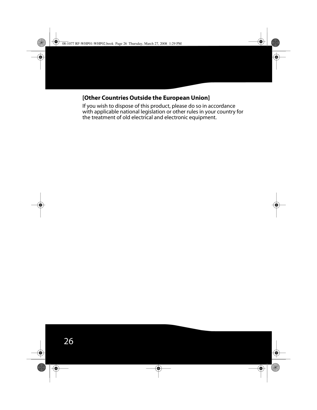 RocketFish RF-WHP01, RF-WHP02 manual Other Countries Outside the European Union 