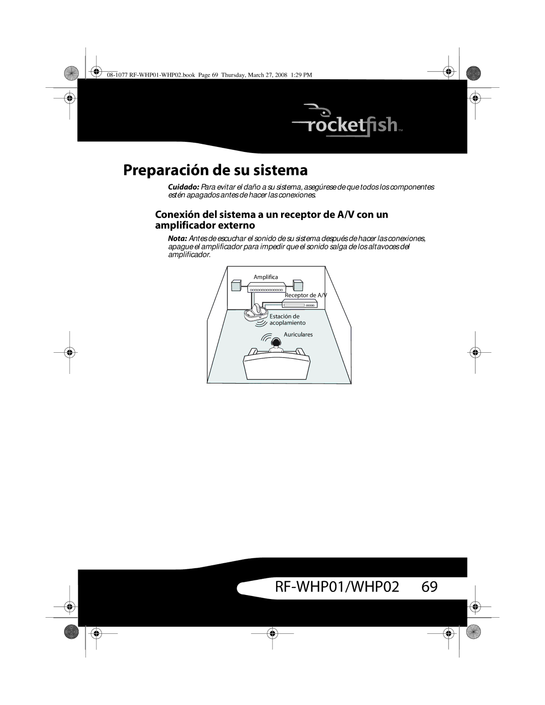 RocketFish RF-WHP02, RF-WHP01 manual Preparación de su sistema 