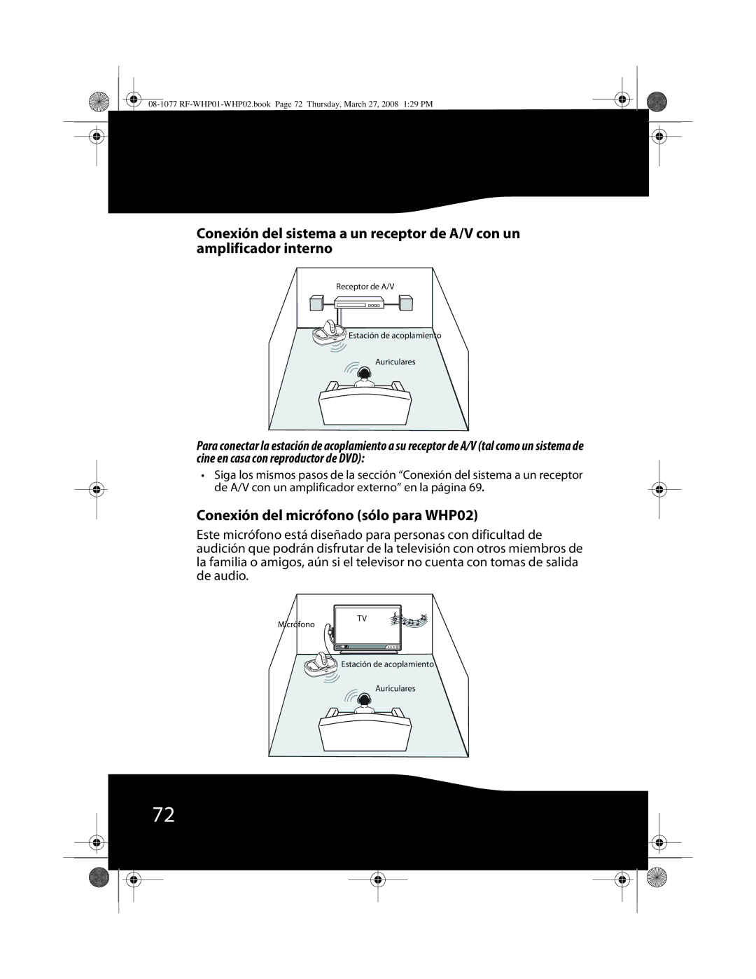 RocketFish RF-WHP01, RF-WHP02 manual Conexión del micrófono sólo para WHP02 