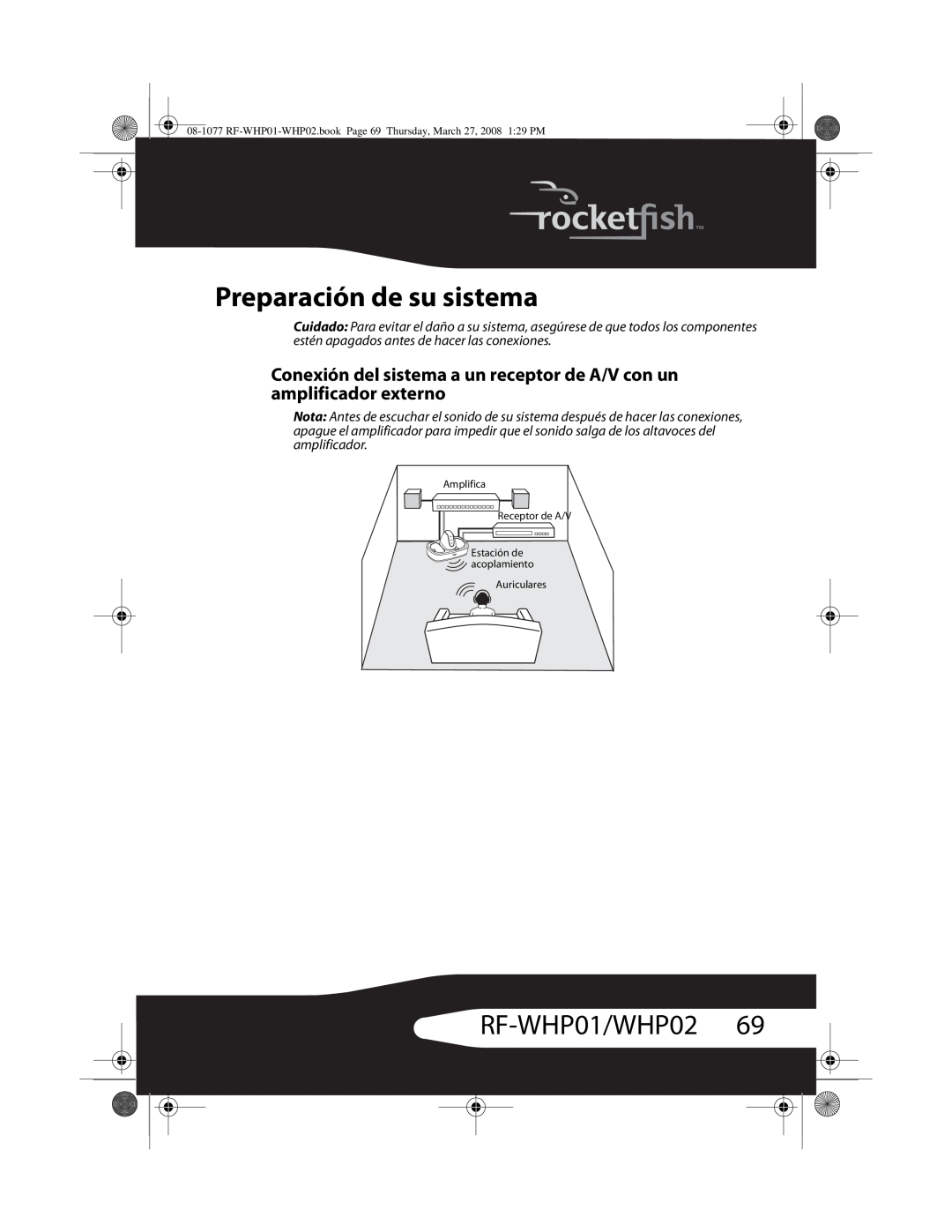 RocketFish RF-WHP02 manual Preparación de su sistema, RF-WHP01/WHP0269 