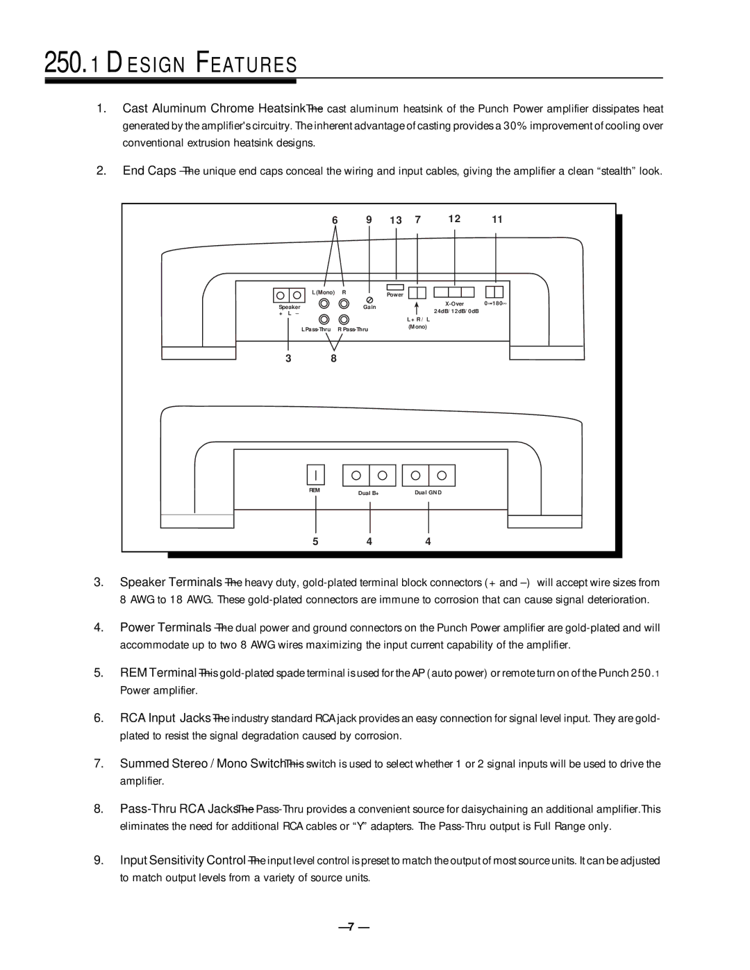 Rockford Fosgate 250.2 manual Mono 