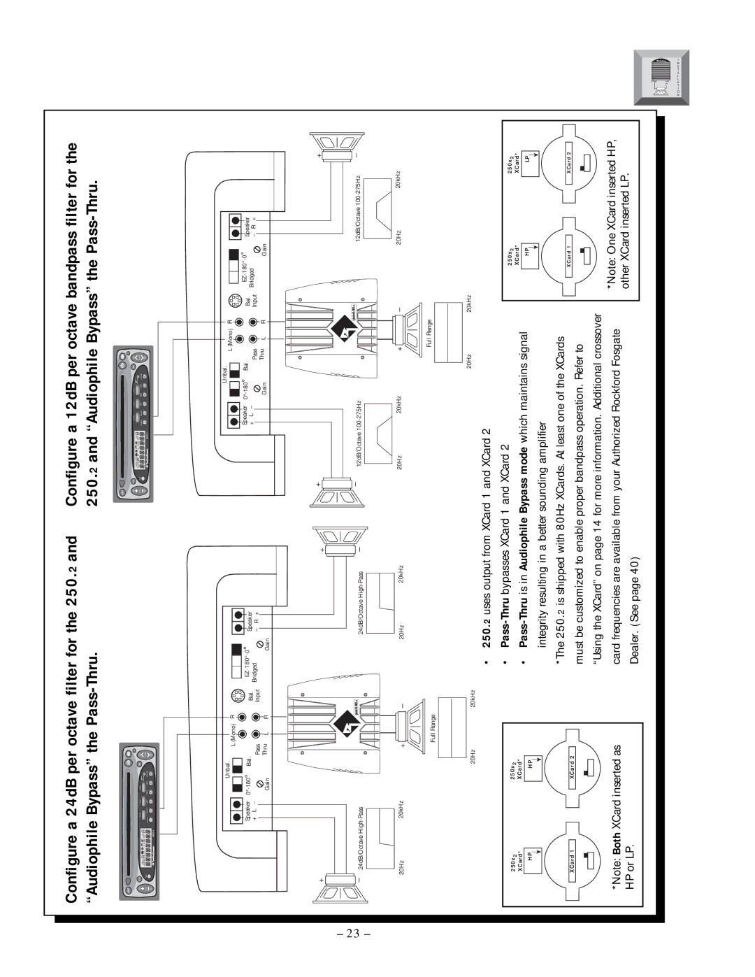 Rockford Fosgate 250.2 manual Audiophile Bypass the Pass-Thru 