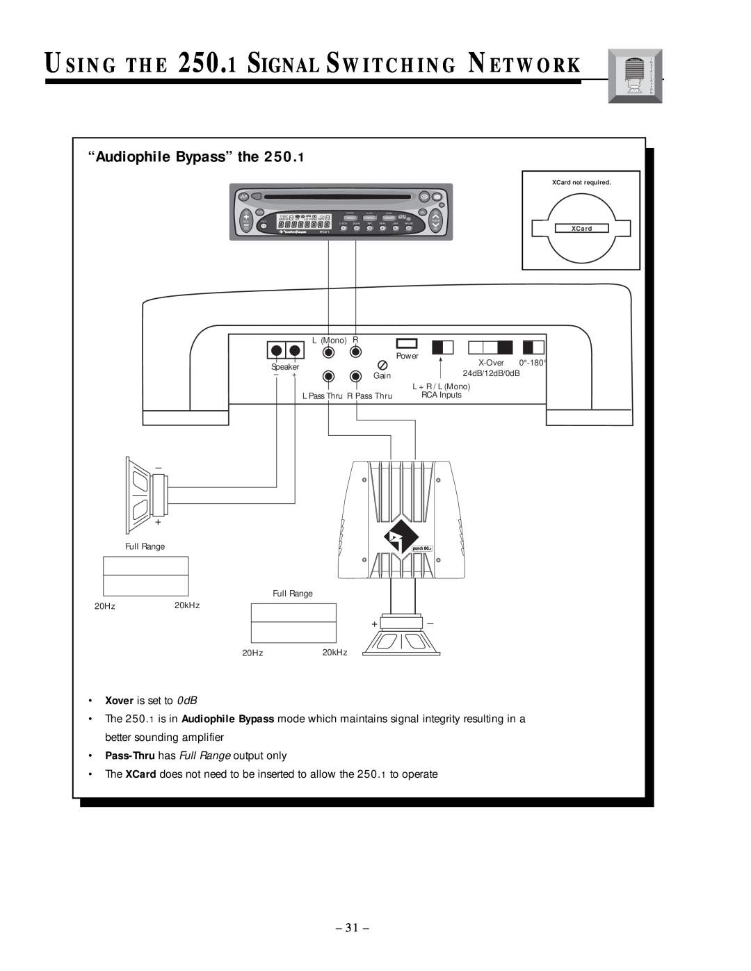 Rockford Fosgate 250.2 manual “Audiophile Bypass” the 