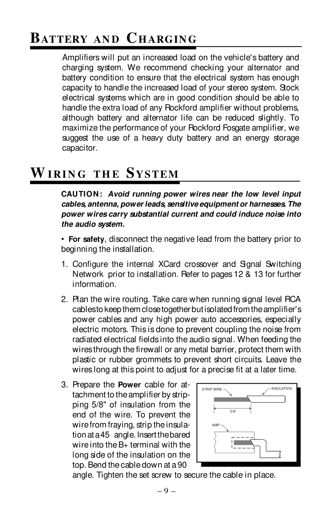 Rockford Fosgate 360.6 manual Battery and Charging, Wi R I N G T H E Sy S T E M 
